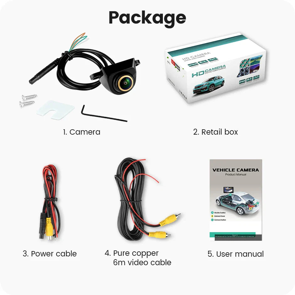 GreenYi AHD 1080P Car Rear View Camera 170° Fisheye Golden Lens Full HD Night Vision Vehicle Reversing Backup Front Cameras G999
