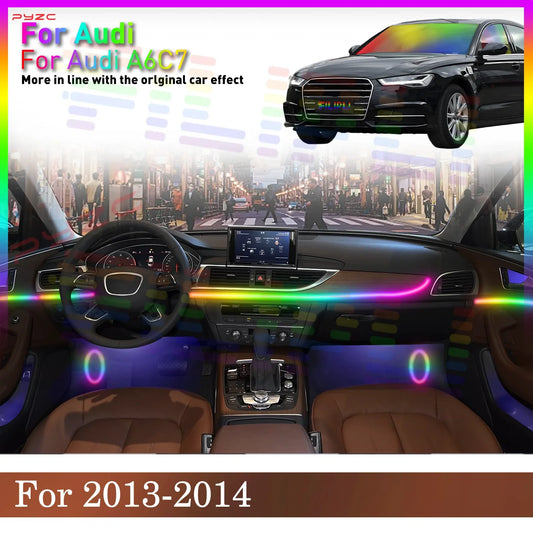 For Audi A6 C7 2013-2014 Multicolor Acrylic LED Ambient Lights Interior System