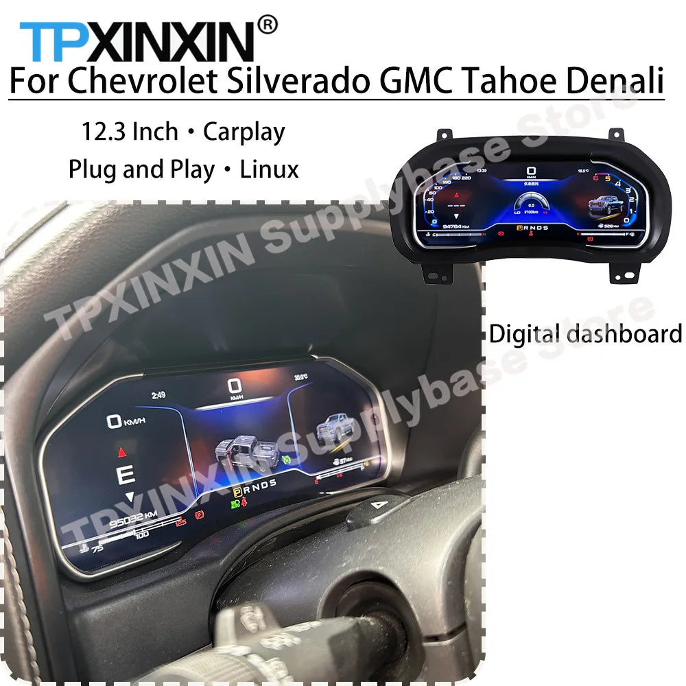 12.3‘’ Digital Performance Display Dashboard For Chevrolet Silverado GMC Tahoe Denali 2013~2019 DenaliDigital Instrument Cluster