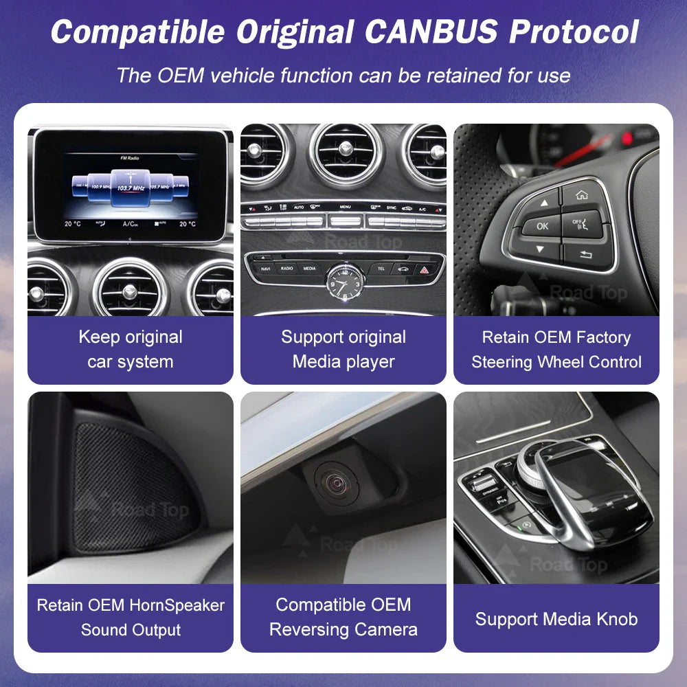 Android 13 Touch Screen for Mercedes Benz W205 GLC C V Class W447 GLA CLA 2015-2019 GPS With Carplay Android Auto Car Radio