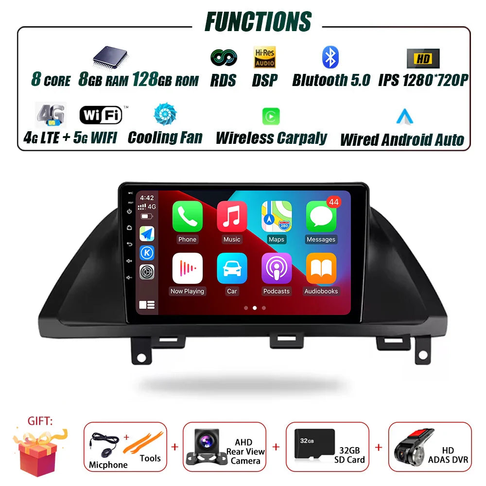 Car Radio For Honda Odyssey 2005 - 2010 Multimedia Stereo Video Player Navigation GPS Carplay 4G WIFI Android Auto 360 Camera BT