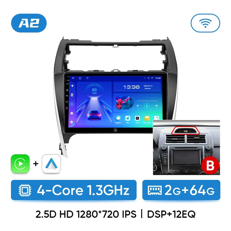 Ainavi Car Radio For Toyota Camry 7 2012 2013 2014 2015 2016 XV50 Wireless Carplay Android Auto Car Stereo Car multimedia 2 DIN