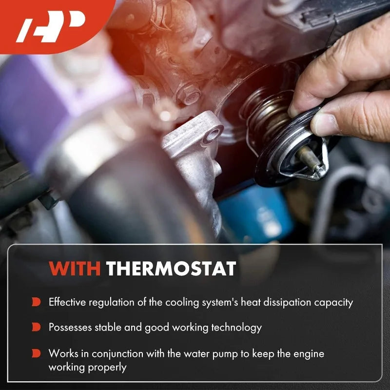 A-Premium Engine Water Pump W/Thermostat & Gasket Compatible with , GMC, , Hummer & Models, 4.8L 5.3L 6.0L - Silverado,