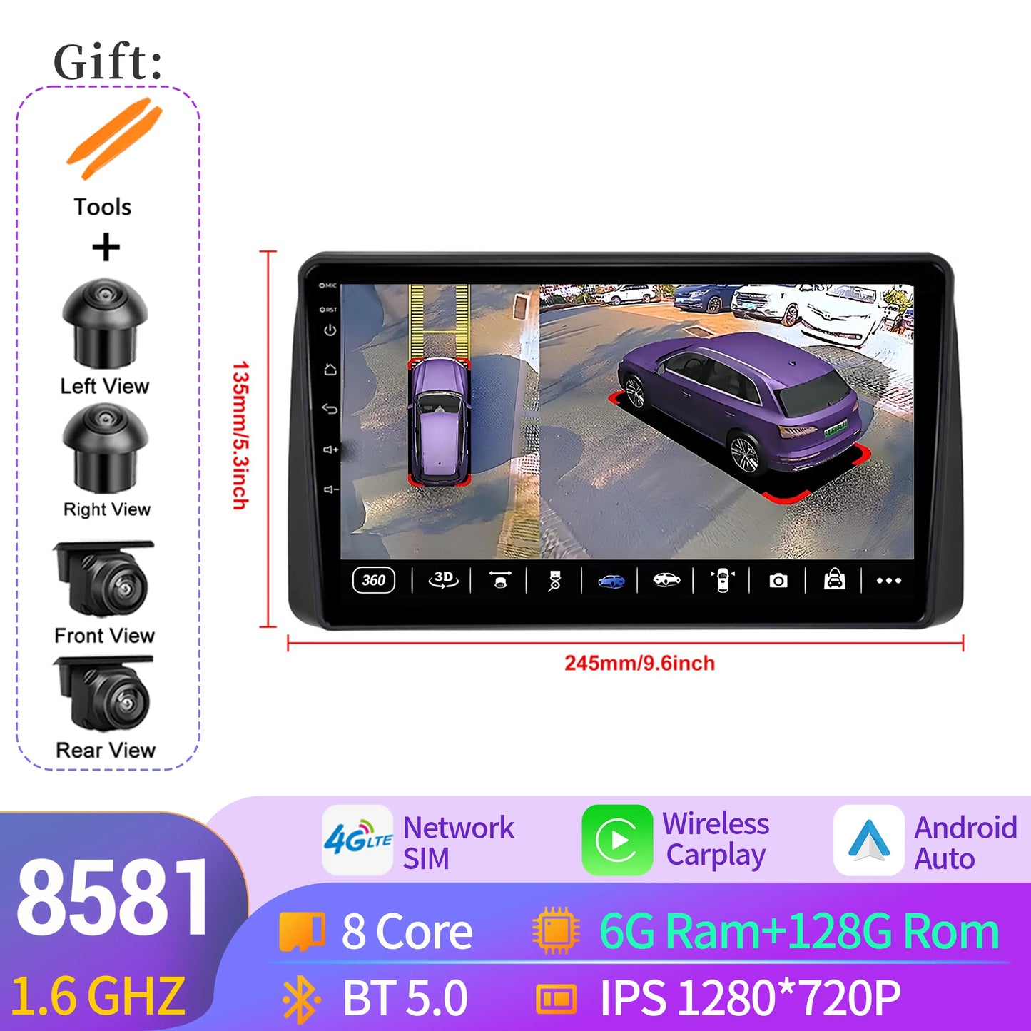 For Chrysler Grand Voyager 5 2011-2015 Android 14 Car Radio Stereo Multimedia Video Player Navigation Carplay BT 2K QLED Screen