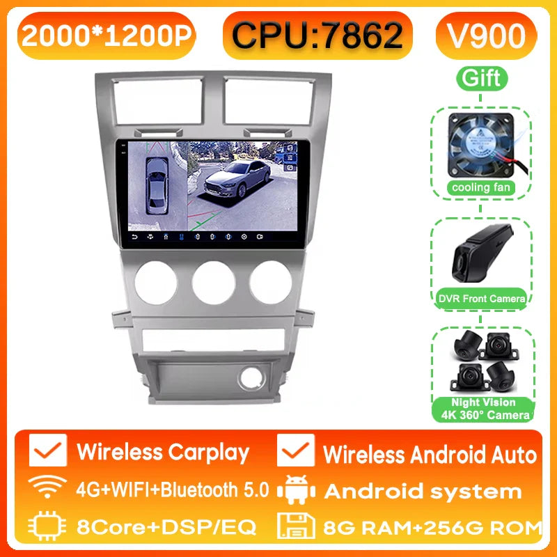 Car Radio Carplay For Dodge Avenger JS 2007 - 2010 For Dodge Nitro 2006 - 2011 Navigation GPS Android Auto Multimedia Player BT