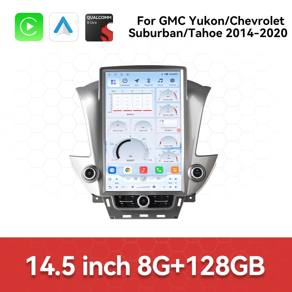 14.5Inch Vertical 2.5K Screen For GMC Yukon/Chevroler Tahoe Suburban 2014-2020 Car Radio Android13 Head unit Multimedia Carplay