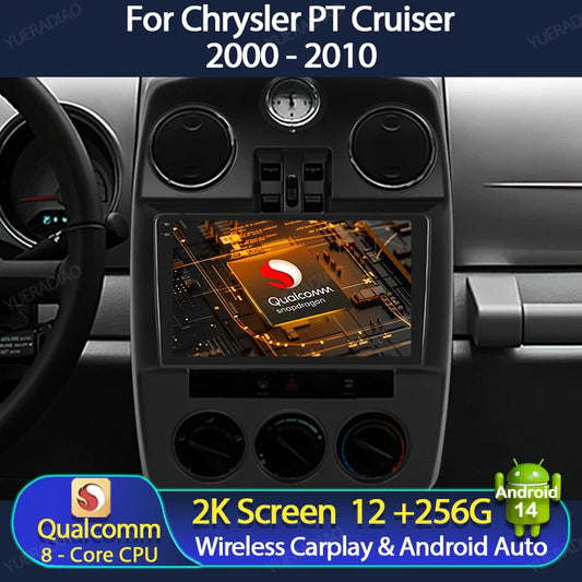 Android 15 Car Radio For Chrysler PT Cruiser 2000 - 2010 GPS NAVI BT 4G LTE 5G WIFI Multimedia Stereo Video Player Qualcomm 2DIN