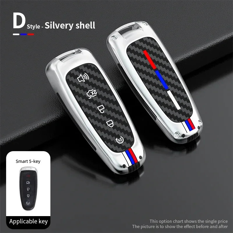 Zinc Alloy Car Key Case Cover for Ford C-Max Edge Escape Expedition Explorer Focus Taurus & Lincoln MKS MKT MKX Navigator