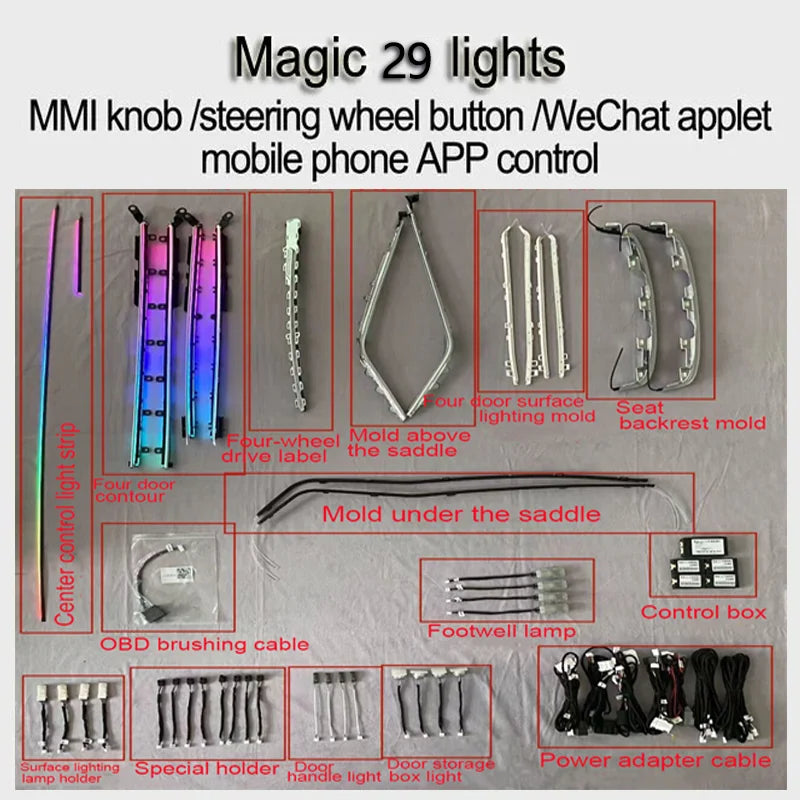 Ouchuangbo Ambient Light For A6 C8 A7 2019-2023 led interior lighting Atmosphere Lamp dashbaord ambiente beleuchtung kit