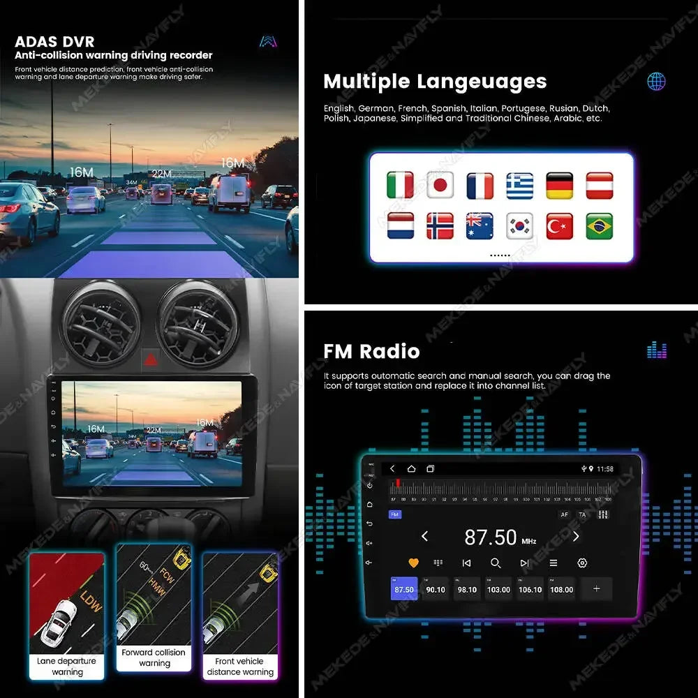 MEKEDE&NAVIFLY Android 14 For KIA Morning picanto 2017-2020 Car Stereo 1 Din Autoradio Carplay Host unit 9" Android touch screen