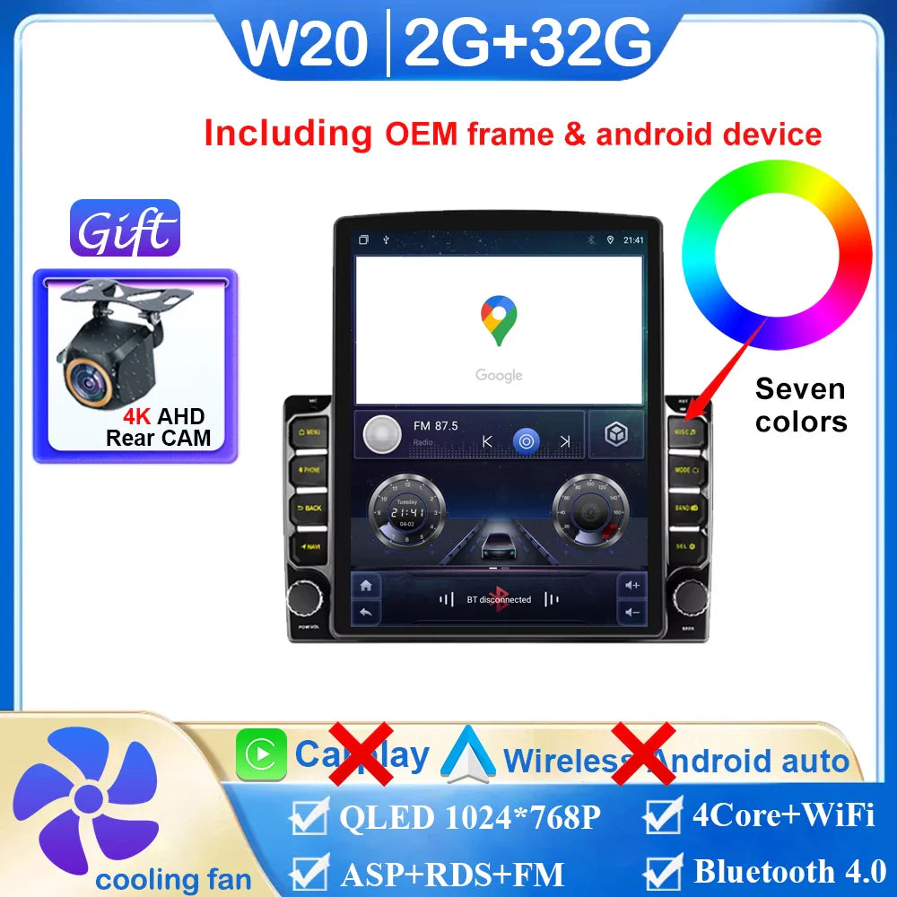 9.7 inch Android For Renault Trafic 3 14-21 For Opel Vivaro B Car Radio Carplay 2 Din Head Unit GPS Navigation  Touch Screen