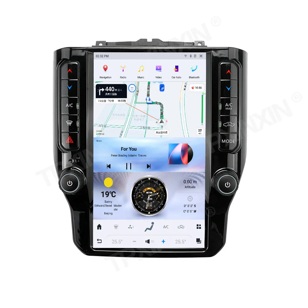 12.1 " Android Auto Carplay For Dodge Ram 1500 2500 3500 4500 2008-2019 2020 2021 2022 2023 2024 Car Radio Multimedia Head Unit