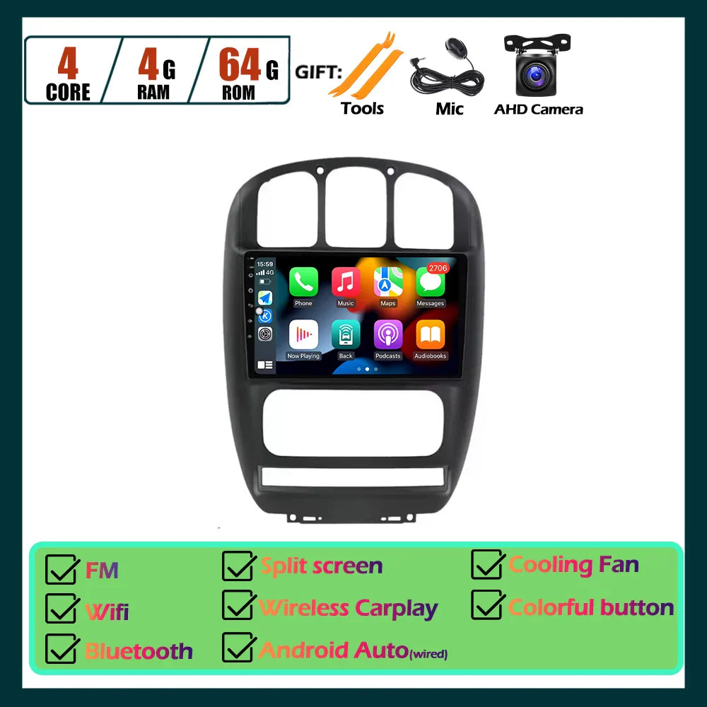 Wireless Carplay Android Auto Screen For Chrysler Voyager Rg Rs Town  & Country Rs 2000-2007 Multimedia Player Stereo Tools 4G
