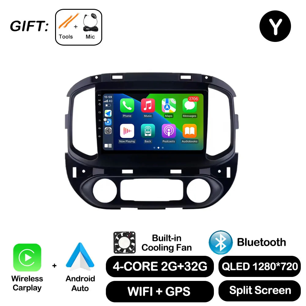 Android Auto For Chevrolet Colorado Sierra GMC 2014 - 2018 Car Radio Video Multimedia Player BT WiFi GPS Navigation Touch Screen