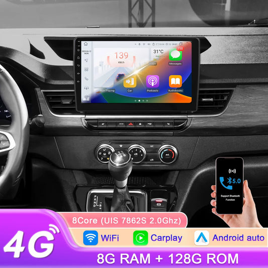 Hizpo Car Intelligent Systems Carplay Android Car Radio for Renault Kangoo 2019-2025 Multimedia Video Player WIFI 7862 Autoradio