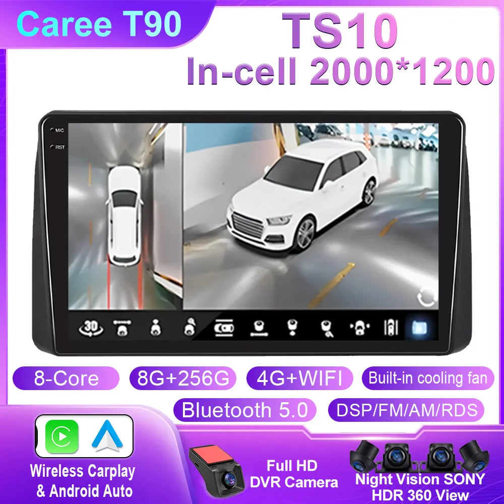 For Dodge Grand Caravan 2011-2020 Carplay Android Auto Car Stereo Radio GPS Navigation Multimedia Video Player WiFi 4G No 2 Din