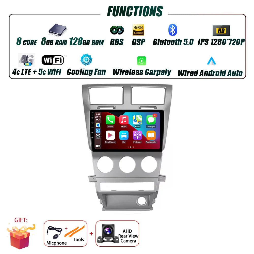 Car Radio Carplay For Dodge Avenger JS 2007 - 2010 For Dodge Nitro 2006 - 2011 Navigation GPS Android Auto Multimedia Player BT
