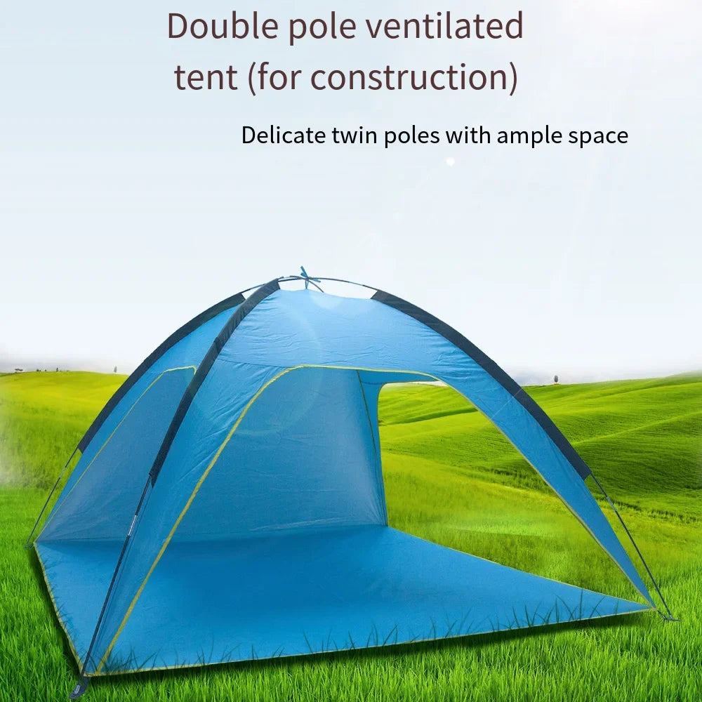 Pop-up Beach Tent, Outdoor Awning Umbrella for Beach, Camping, Party or Picnic, UPF50
