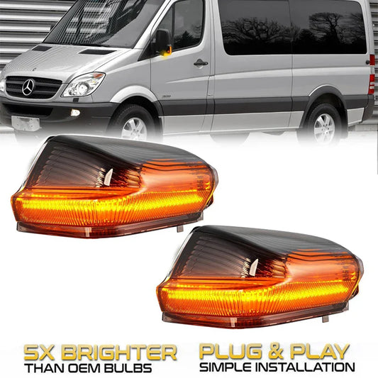 2Pcs Front LED Dynamic Side Mirror Light Turn Signal Lamp For VW Crafter Mercedes Sprinter 2006-2017 0018229020