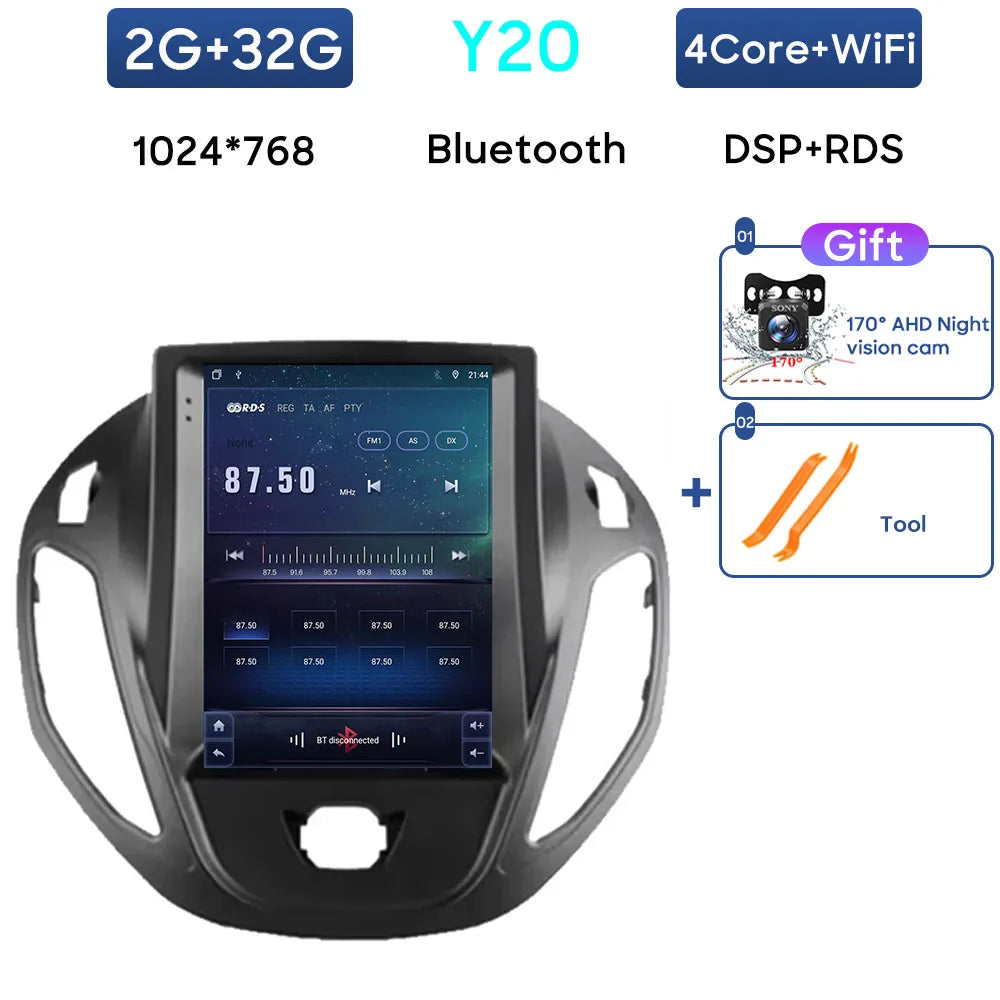 Android 14 Car Radio For Ford B-Max Transit Courier Tourneo 2012 - 2018 Carplay Navigation GPS Carplay Multimedia Player No 2din