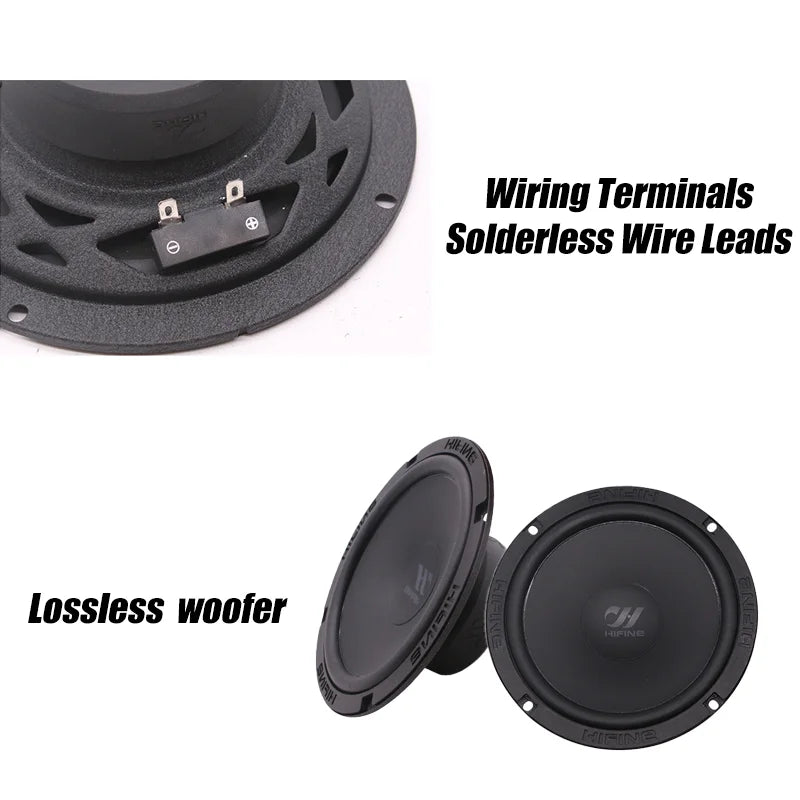 6.5 Inch Two Way Speaker Car Speaker Set 4 Ohms RMS 60W MAX 250W High Quality Car Audio Universal Modification Car Speaker Kit