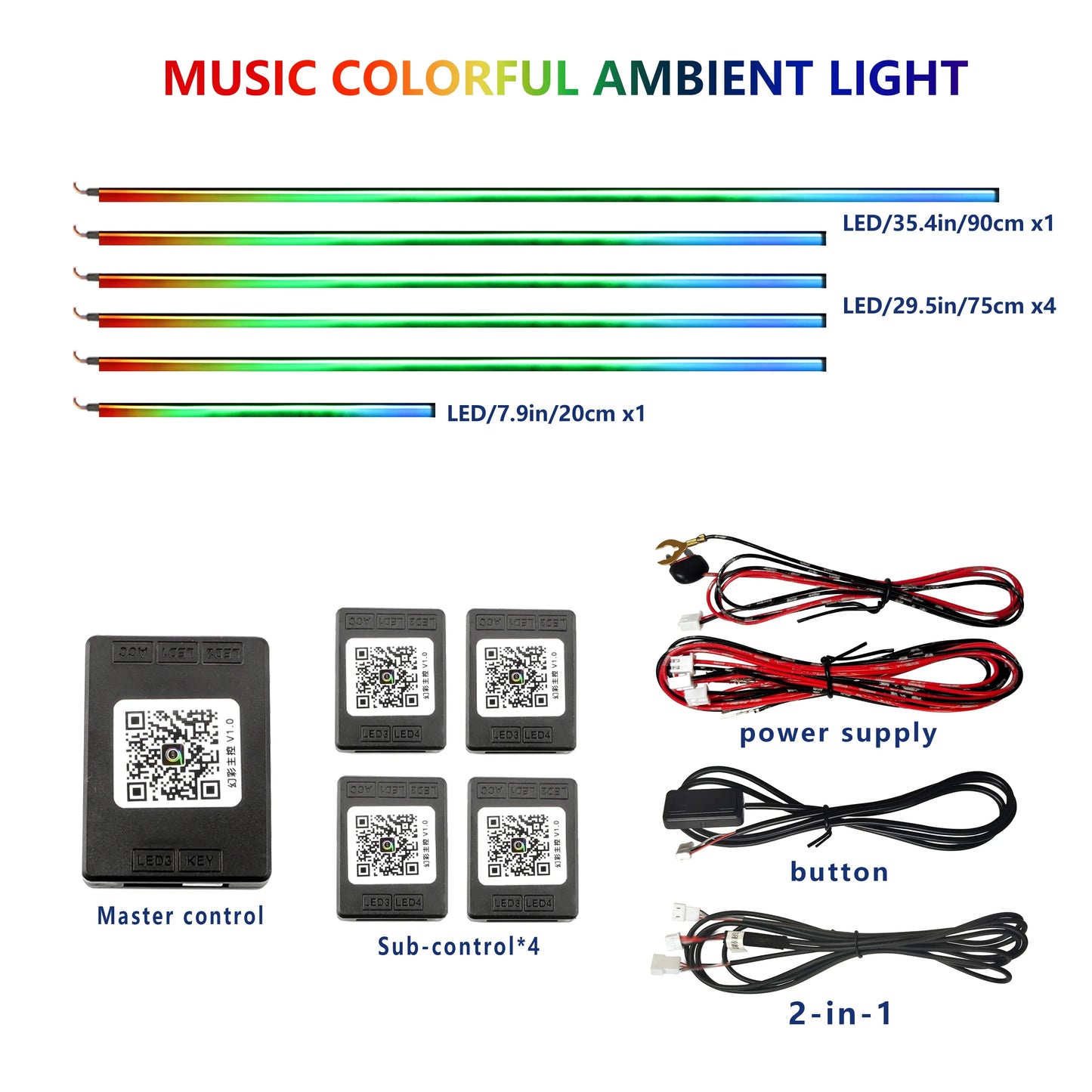 FILIPLI For The MERCEDES-BENZ CLA For 2016 Smart 64 RGB Color Car Ambient Self-Adhesive Light With APP Control Easy To Install
