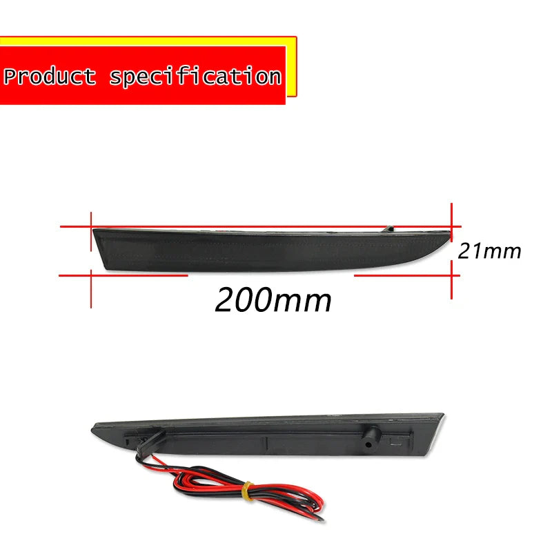 Smoked / Red Lens Red LED Rear Bumper Reflector Tail Lights For Cadillac ATS/XT5, For Chevrolet Camaro/Traverse, For Pontiac G8