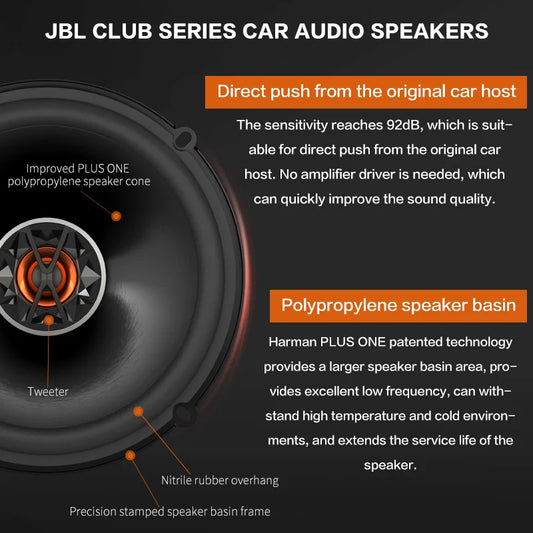 JBL Car Audio Speaker 6.5 "coaxial speaker 150W Real power no false power Door 2 way full frequency speaker Stereo subwoofer