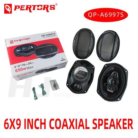 1pair Car 2-way Audio 6*9 Inch Coaxial Speaker Mid Bass Treble Coaxial Speaker Max 650w Car Radio Woofer Tweeter Horn 6x9