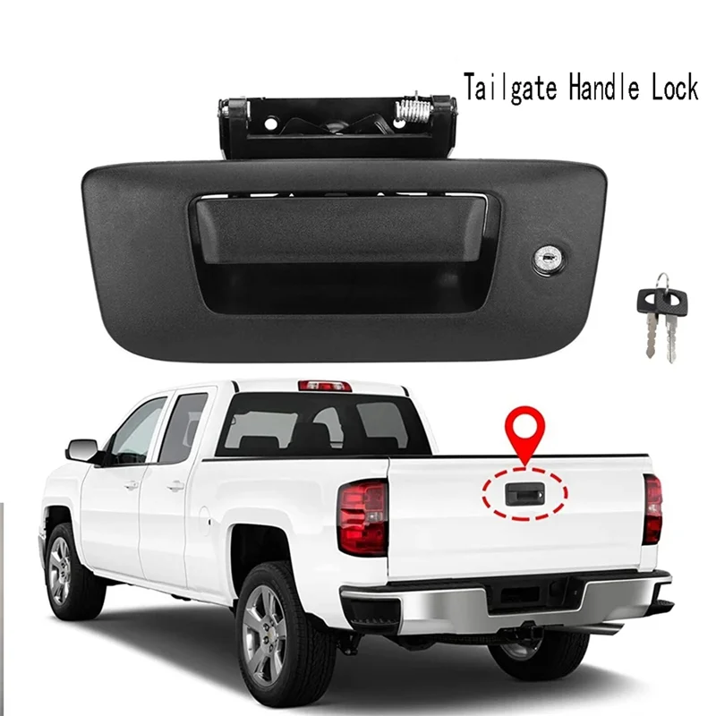 Pickup Truck Tailgate Handle Lock Kit With Key For 07-14 Silverado And GMC Sierra 1500 2500 3500 HD Car Accessories