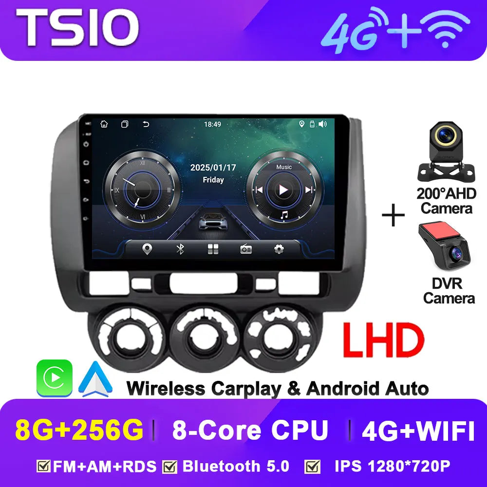Android 14 Car Radio Multimedia Player For HONDA FIT JAZZ 2002 2003 - 2007 LHD RHD Carplay Autoradio GPS Navi 5G Wifi Bluetooth