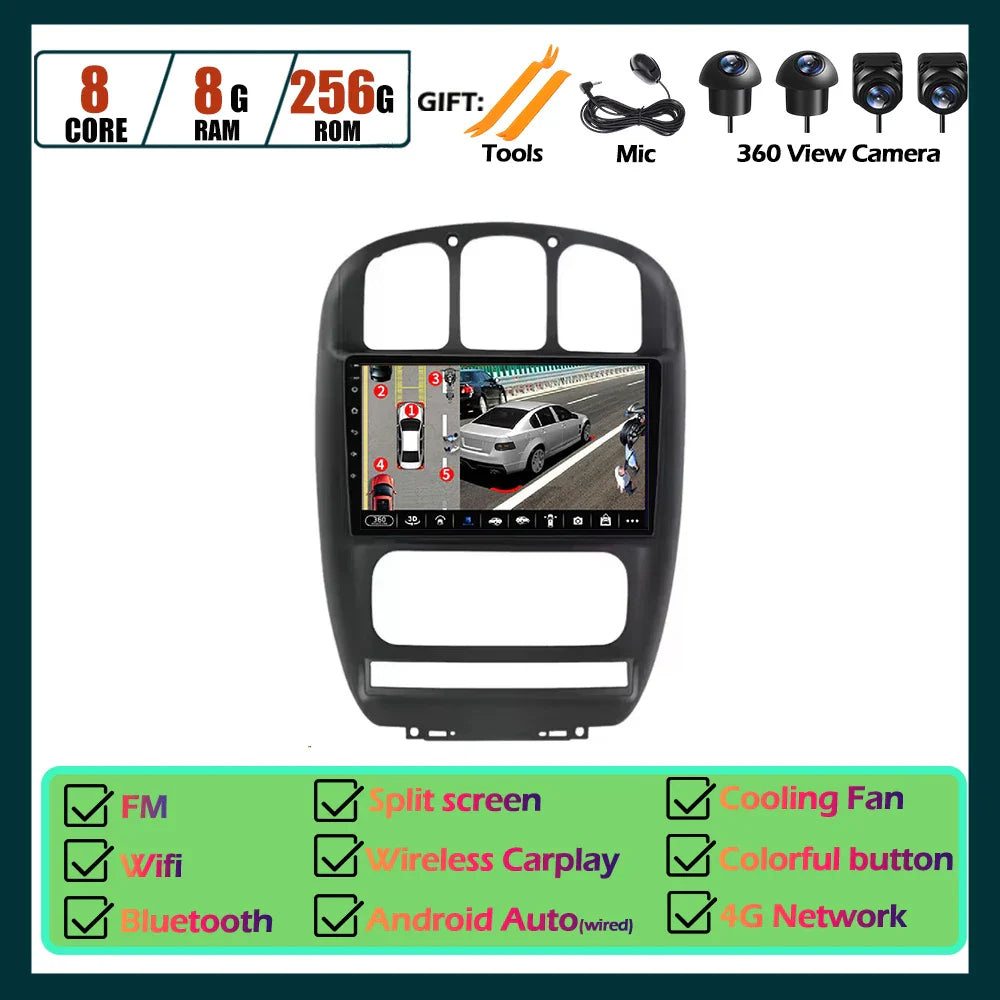 Wireless Carplay Android Auto Screen For Chrysler Voyager Rg Rs Town  & Country Rs 2000-2007 Multimedia Player Stereo Tools 4G