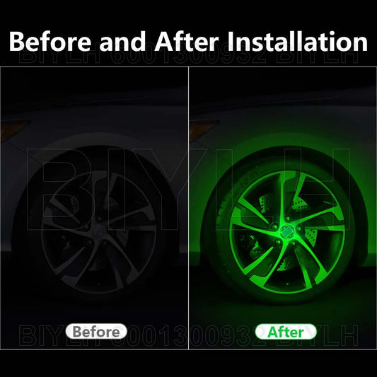 4/2Pcs LED Car Wheel Light Solar Red Blue Green Flashing Car Ambient Lamp Car Chassis Light Universal Auto Exterior Accessories