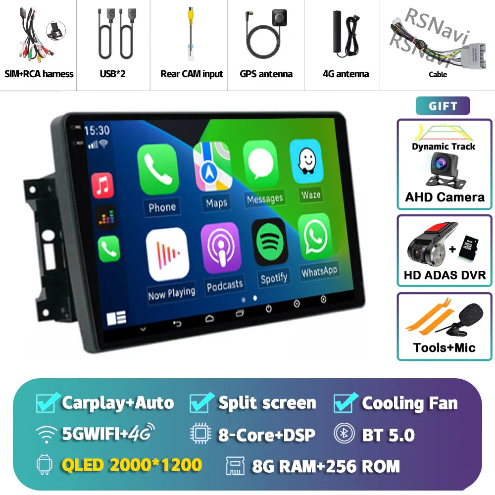 Android 14 Car Radio For Jeep Compass Grand Cherokee Wrangler Chrysler Sebring Town Country Dodge Charger Multimedia Stereo 2din
