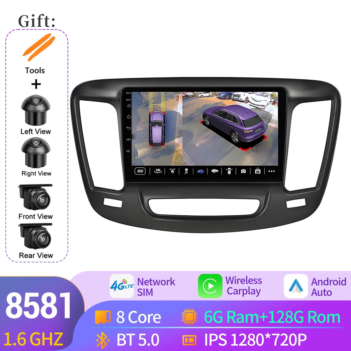 For Chrysler 200 200C 200S 2015-2019 Android 14 Car Radio Stereo Multimedia Navigation Carplay WIFI 4G 5G BT 2K QLED Screen
