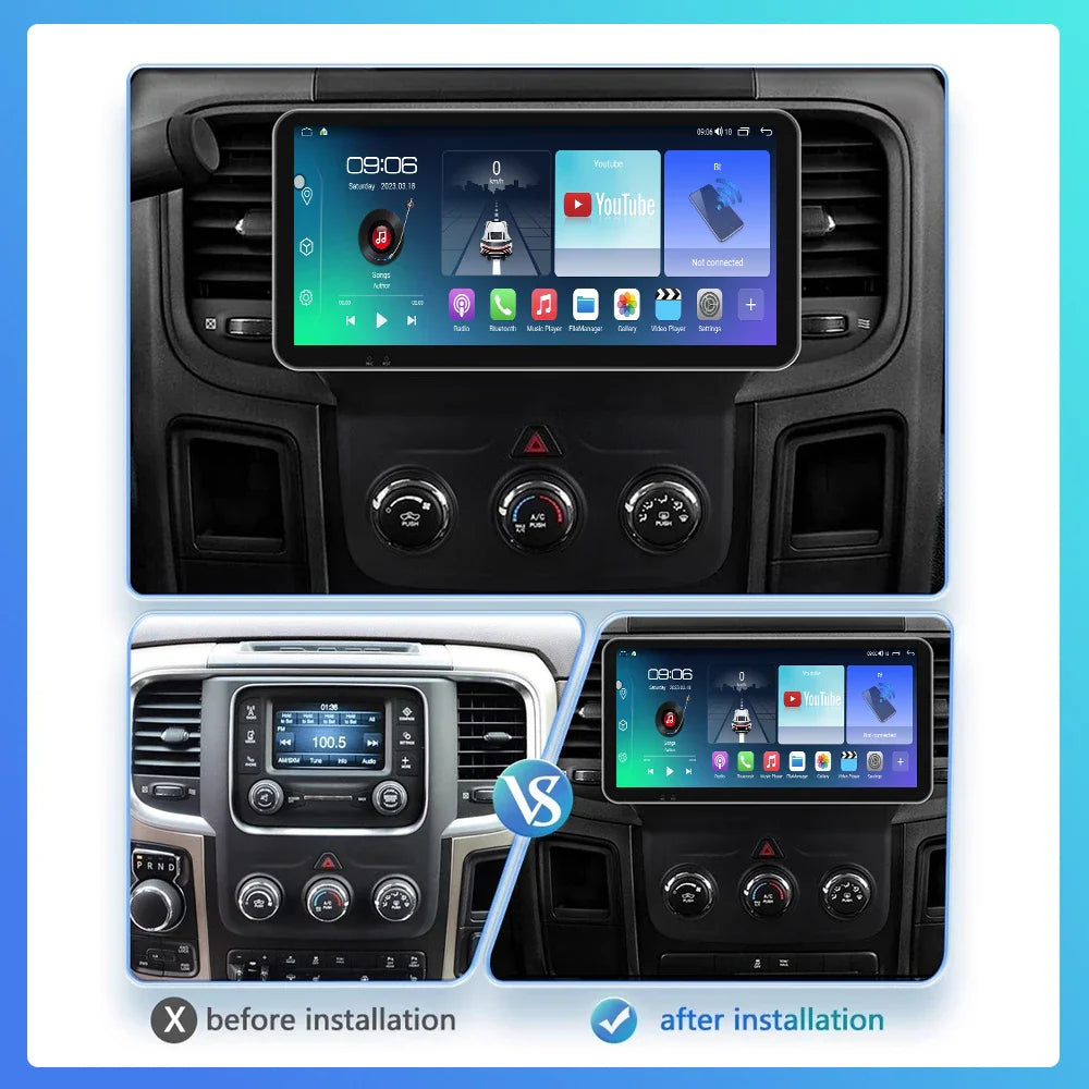 12.3inch 2400*900 Android 14 For Dodge Ram 1500 5500 2013 - 2019 Car Radio Multimedia Video Player Navigation Carplay auto WIFI