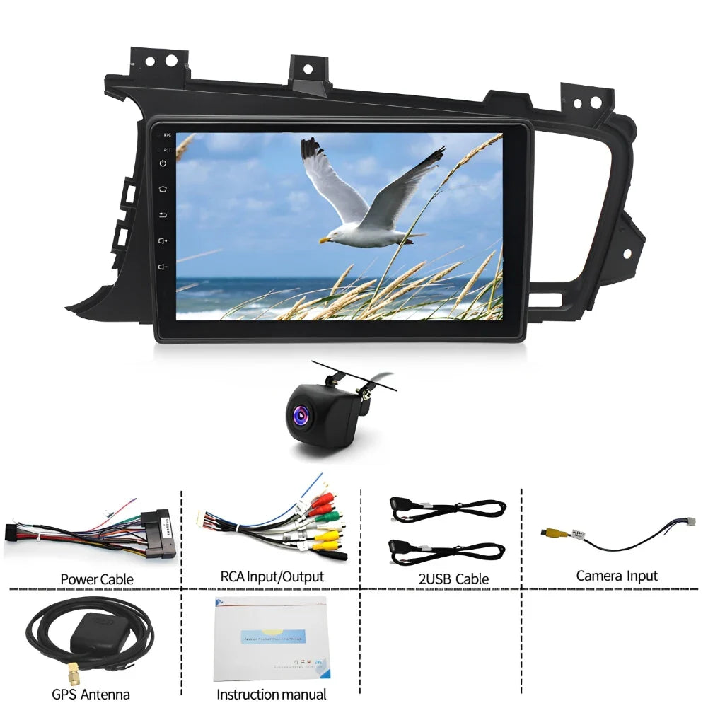 For Carplay/Android Auto 9 Inch Touch Screen Android 13 Bluetooth GPS Navigation Car Player Compatible for Kia K5 2011-2015