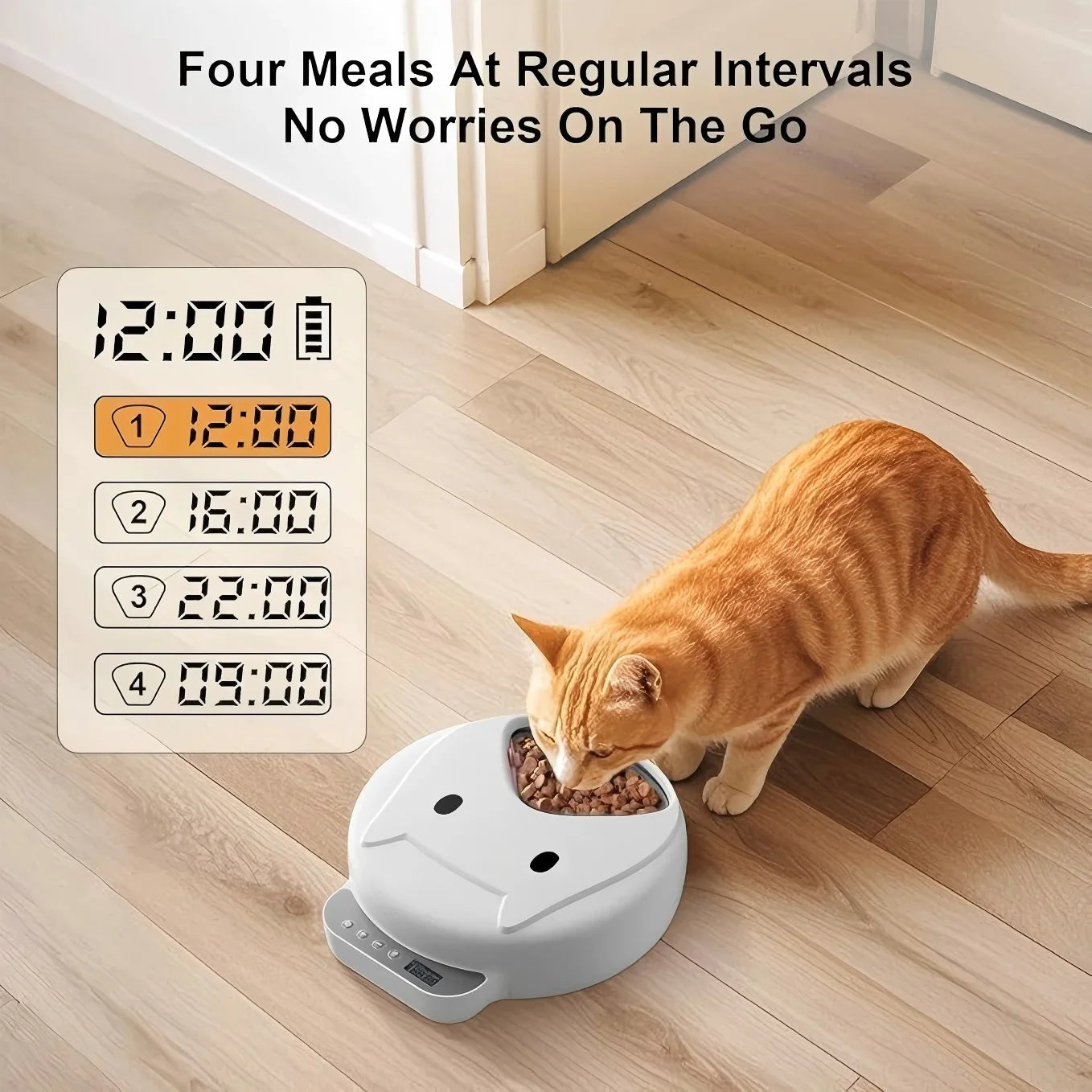 Automatic Pet Feeder Smart Cat Food Dispenser For Wet & Dry Food Kibble Dispenser Auto Feeder For Cat with 2 Ice Packs