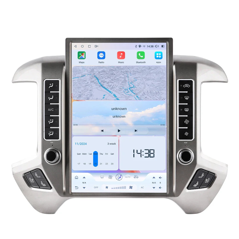 14.5 Inch Android 13 Car Radio For Chevrolet Silverado GMC Sierra 2013-2024 GPS Navigation DVD Multimedia Player Carplay+Auto