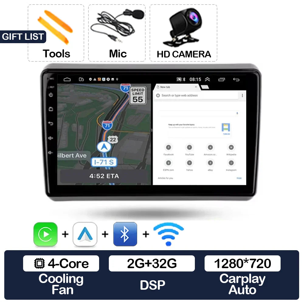 Android 15 Car Radio For Dodge Dart 2012 - 2016 BT Head Unit 4G WIFI Qualcomm GPS NAVI 2DIN Multimedia Video Player QLED LTE 5G