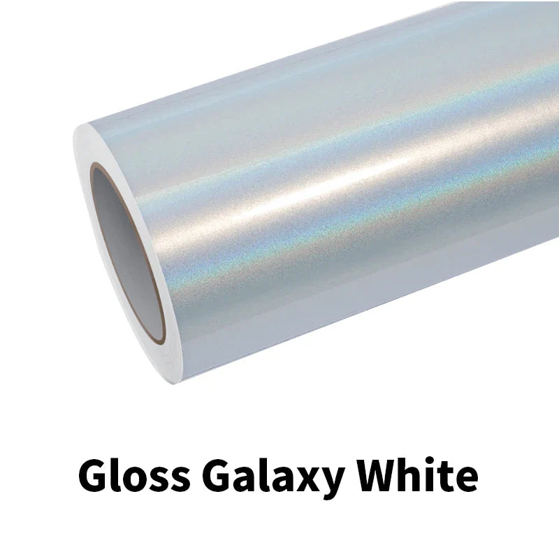 Holographic Gloss Galaxy White Vinyl Wrap film wrapping film bright 152*18m quality Warranty covering film voiture