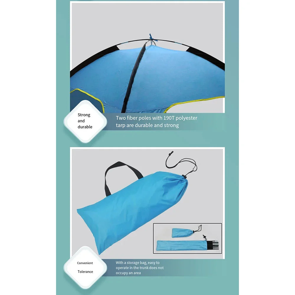 Pop-up Beach Tent, Outdoor Awning Umbrella for Beach, Camping, Party or Picnic, UPF50