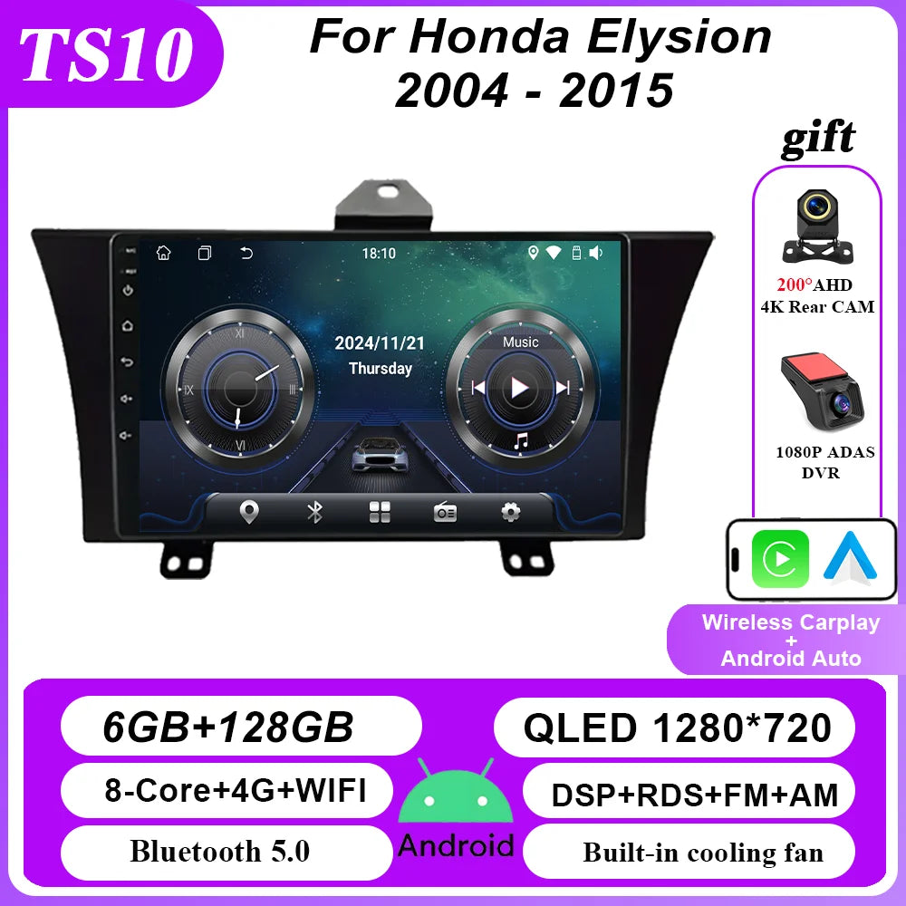 Android Car DVD Carplay Android Auto For Honda Elysion 2004 - 2014 2015 Auto Radio Stereo GPS Navigation Multimidia Player 2din