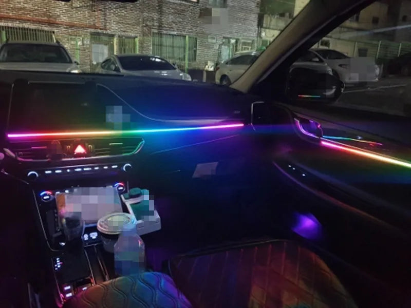 Universal Symphony Car Ambient Lights 64 RGB Car Interior Acrylic Light Guide Fiber Optic Car Decoration Atmosphere Light 18 in1