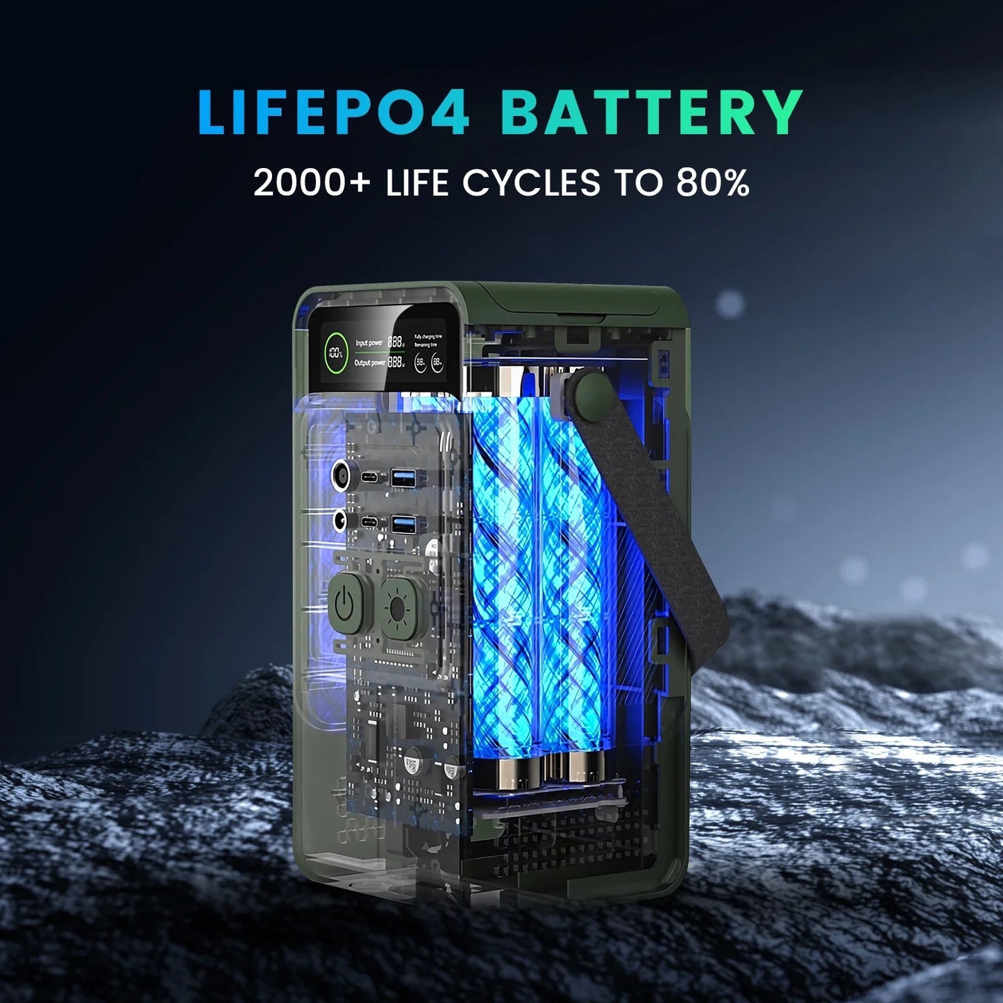 500W 200W Power Station Outdoor Portable Solar Power 345.6Wh LiFePo4 Battery Powerful Power Bank Energy Storage Supply Camping
