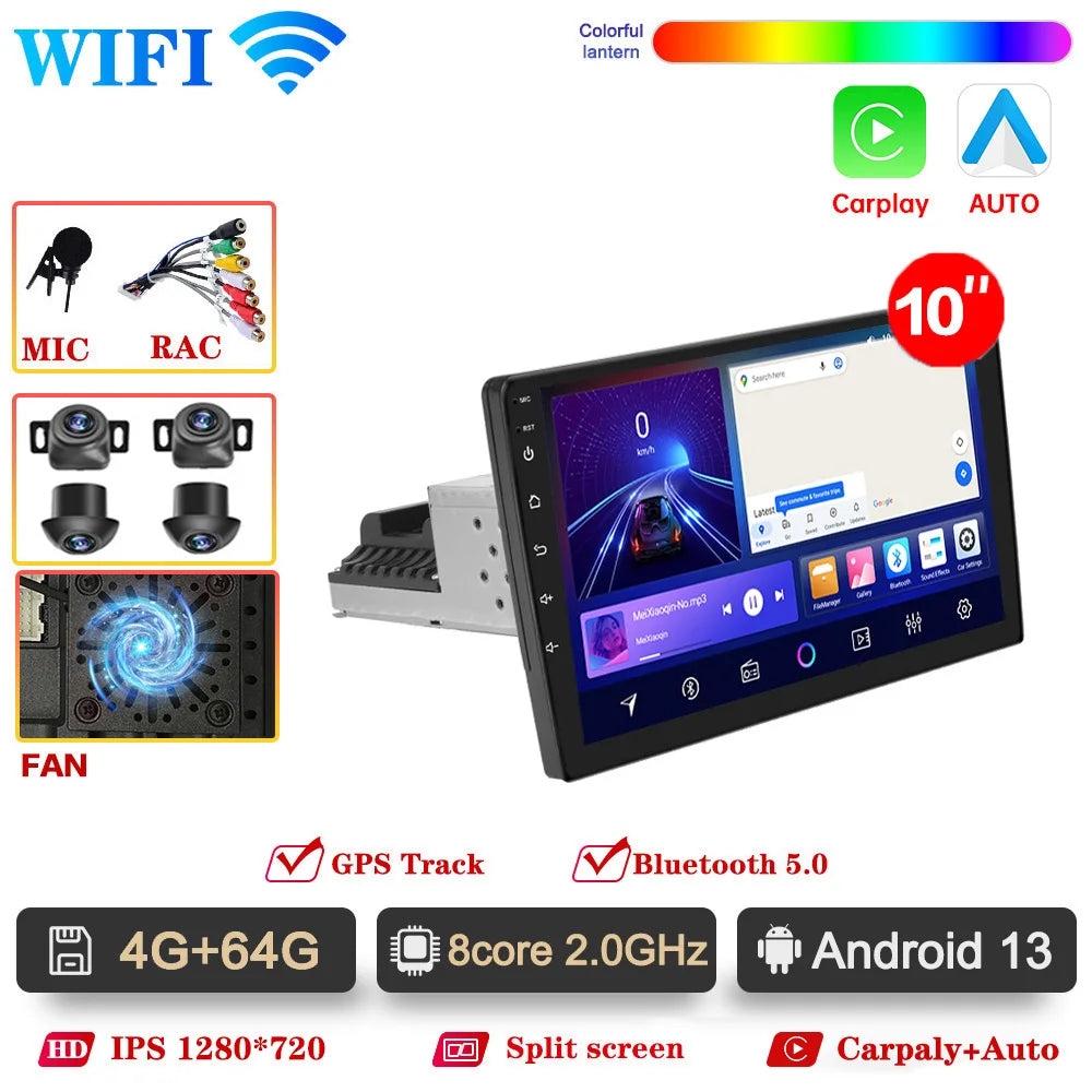 1din Android 13 Car Radio wireless Carplay Android Auto Multimedia Video Player Universal 9/10 inch RDS AHD DVR GPS 1 din Stereo