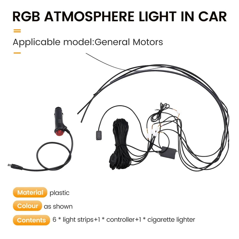 LED Interior Acrylic Fiber Strip Car Atmosphere Lamp Streamer Car Ambient Light Streamer Decorative Light Strip