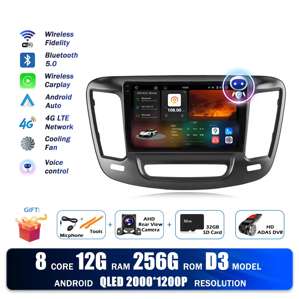 For Chrysler 200 200C 2015 - 2019 Car Radio Multimedia Video Player Navigation stereo Android Auto Carplay GPS WIFI BT