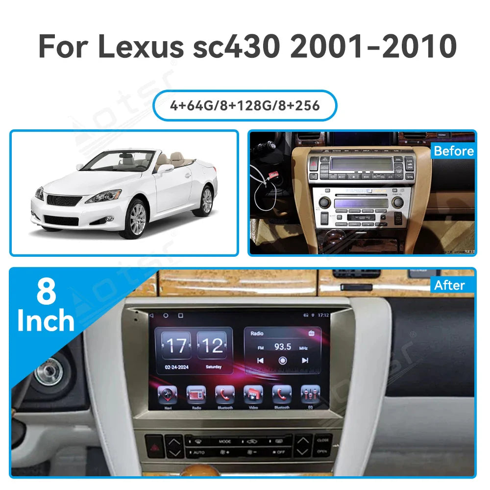 8 inch Android Car Radio Stereo multimedia Player For Lexus SC430 2001-2010 Android Car Radio Stereo Autoradio 13 Style