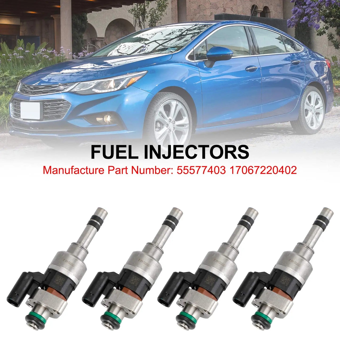 Areyourshop 4PCS Fuel Injectors 55577403 Fit for GMC 16-19 Fit for Chevry Cruze Malibu 1.4L 1.5L L4 Car Accessories Parts